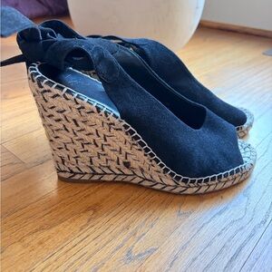 Joie Black Wedge Espadrilles NWOT